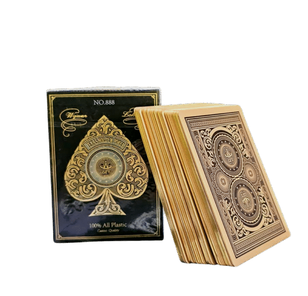 texas hold'em poker cards gilded gold edge