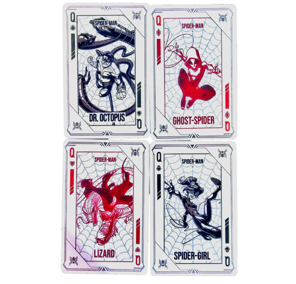 marvel’s spiderman man playing cards
